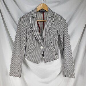 Armani Exchange Women's Black/White Cropped Blazer Size S (C-8)